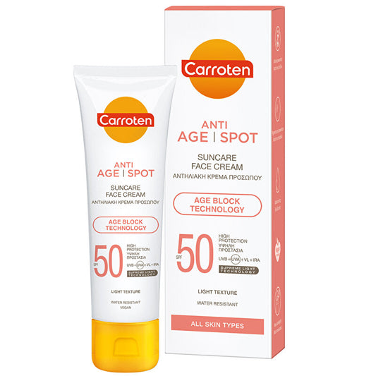 Carroten Anti Age & Spot SPF50 Yüksek Koruyucu Yüz Güneş Kremi 50 ml