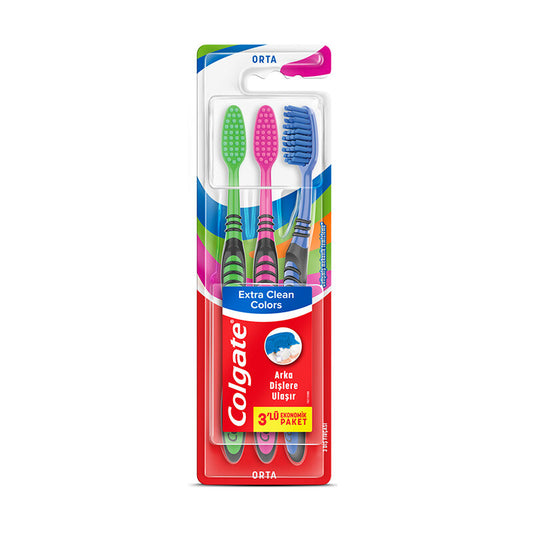 Colgate Extra Clean Colors 3'lü Diş Fırçası